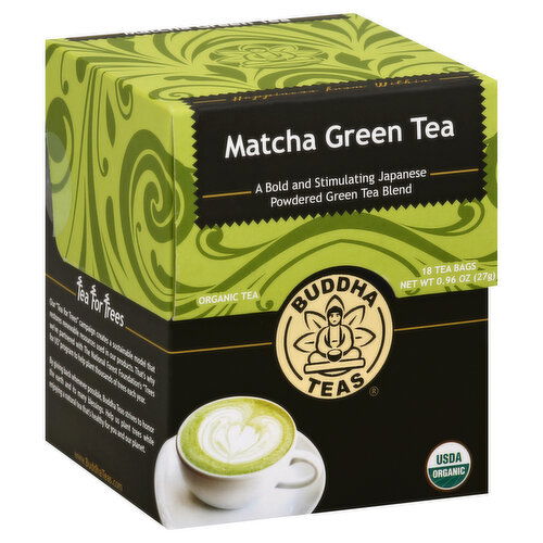 Buddha Teas Green Tea, Organic, Matcha, Bags