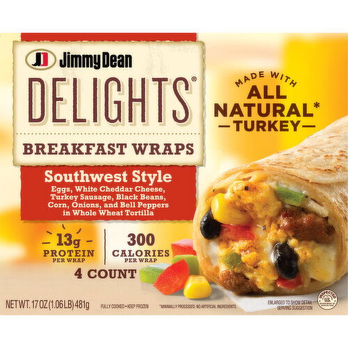 Jimmy Dean Delights Delights Breakfast Wrap, Southwest Style, Frozen