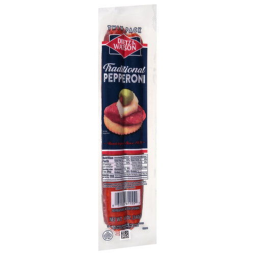 Dietz & Watson Pepperoni, Traditional, Twin Pack