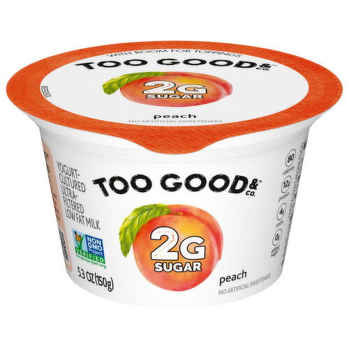 Too Good & Co. Yogurt, Peach, Blended