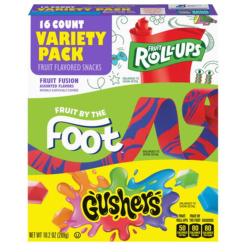 Fruit Roll-Ups Fruit Flavored Snacks, Fruit Fusion Assorted Flavors, Variety Pack