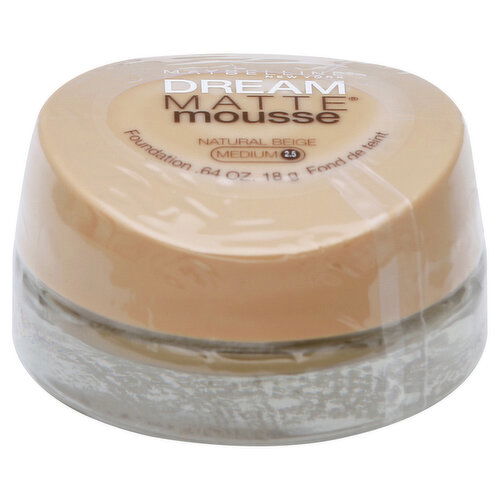 maybelline Dream Matte Mousse Foundation, Natural Beige, Medium 2.5