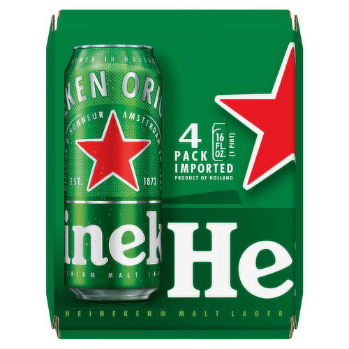 Heineken Beer, Original, 4 Pack