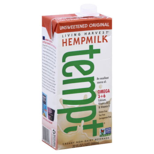 Living Harvest Tempt Hempmilk, Unsweetened, Original