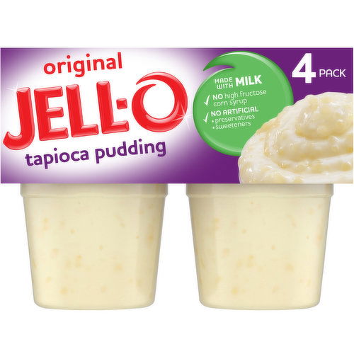 Jell-O Original Tapioca Ready-to-Eat Pudding Cups Snack