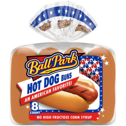 Ball Park White Hot Dog Buns, 8 count, 14 oz