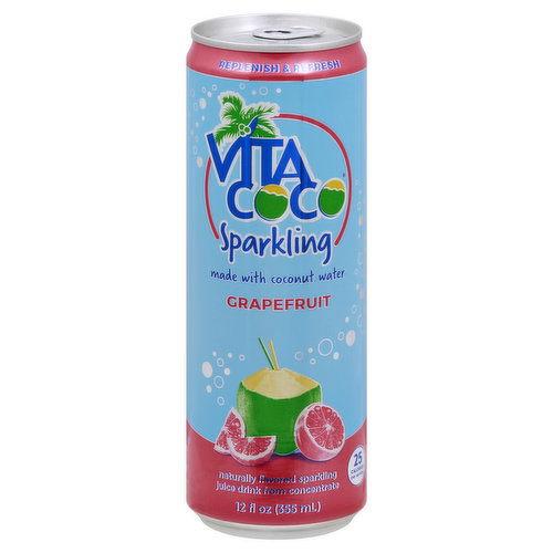 Vita Coco Juice Drink, Sparkling, Grapefruit