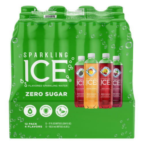 Sparkling Ice Sparkling Water. Zero Sugar, 4 Flavors, 12 Pack