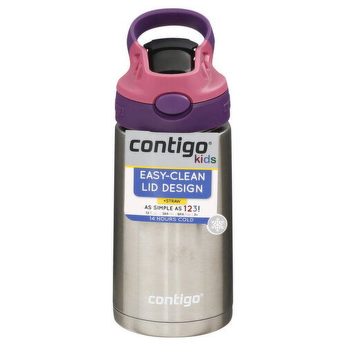 Contigo Kids Tumbler, +Straw, Eggplant Punch, Autospout, 13 Ounce