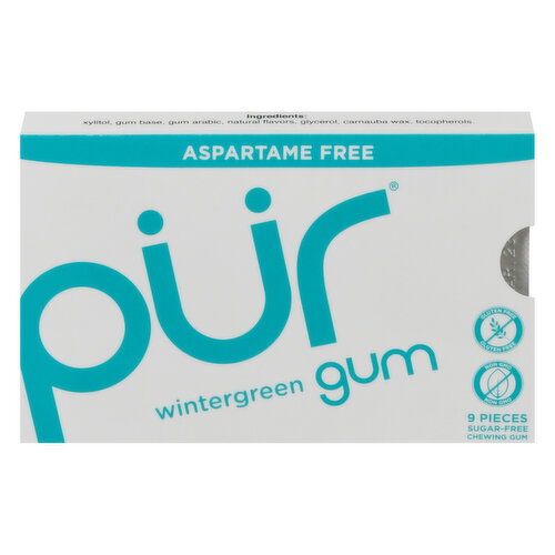 PUR Chewing Gum, Aspartame Free, Wintergreen