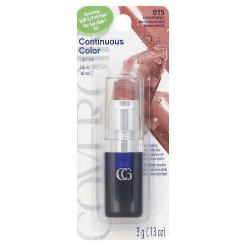 CoverGirl Continuous Color Lipstick, Bronzed Peach 015