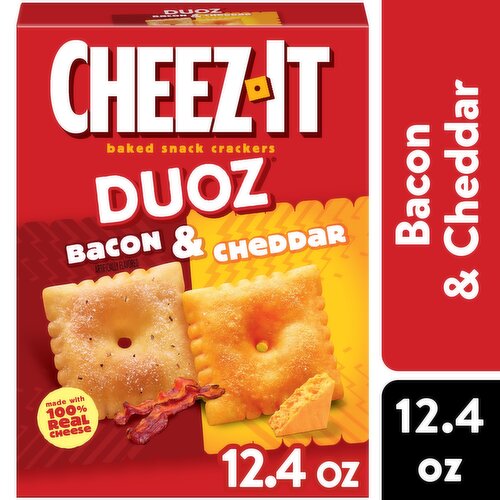Cheez-It Duoz Baked Snack Crackers, Bacon and Cheddar