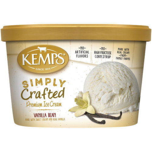 Kemps Simply Crafted Ice Cream, Premium, Vanilla Bean