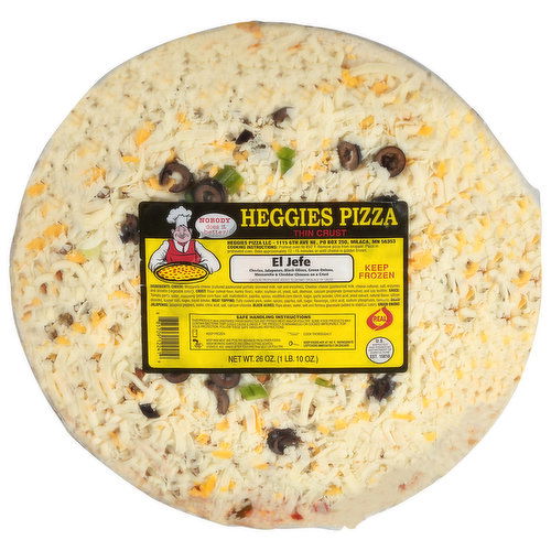 Heggies Pizza Pizza, Thin Crust, El Jefe