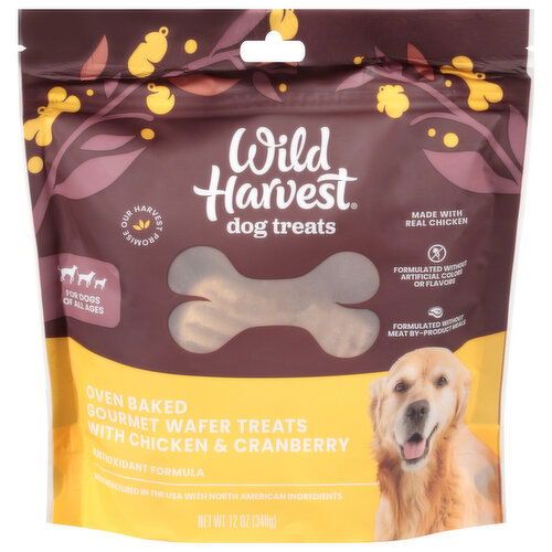 Wild Harvest Oven Baked Gourmet Wafer Treats with Chicken & Cranberry Dog Treats