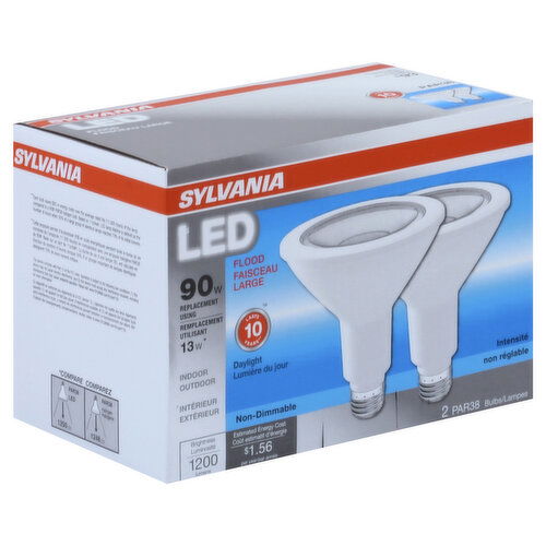 Sylvania Light Bulbs, LED, Flood, Daylight, 13 Watts