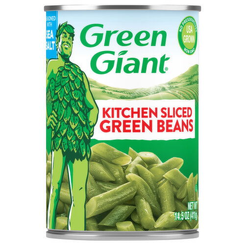 Green Giant Green Beans, Kitchen Sliced, Seasoned with Sea Salt