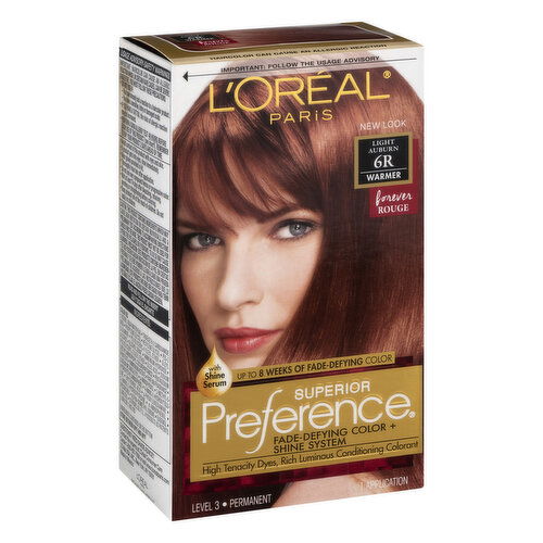 L'Oreal Superior Preference Permanent Hair Color, Warmer, Light Auburn 6R