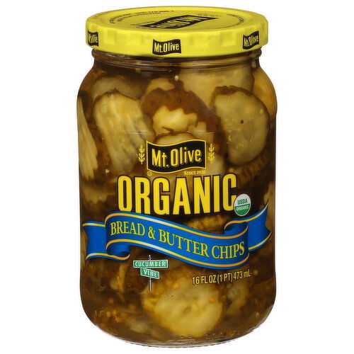 Mt Olive Pickle, Bread & Butter Chips, Organic