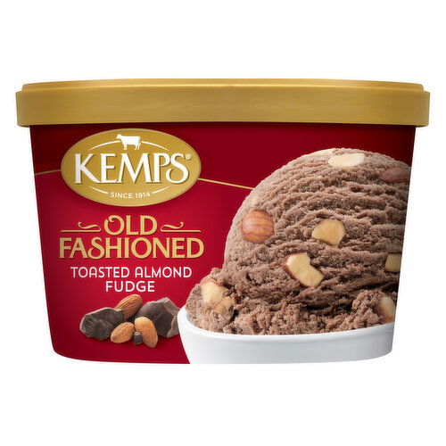 Kemps Old Fashioned Ice Cream, Toasted Almond Fudge