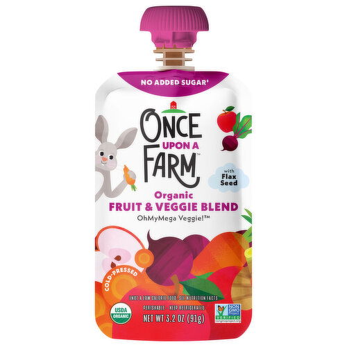 Once Upon a Farm No Added Sugar Organic OhMyMega Veggie! Fruit & Veggie Blend