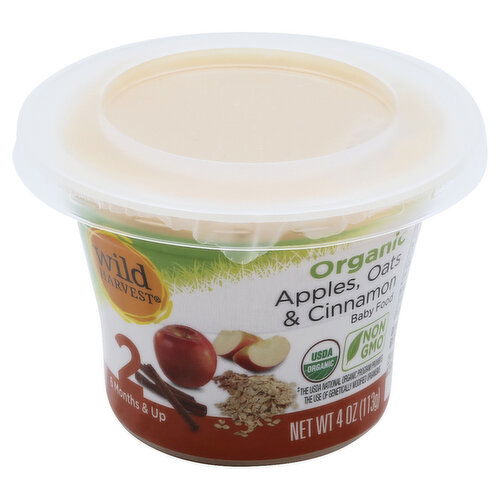 Wild Harvest Baby Food, Organic, Apples, Oats & Cinnamon, 2 (6 Months & Up)