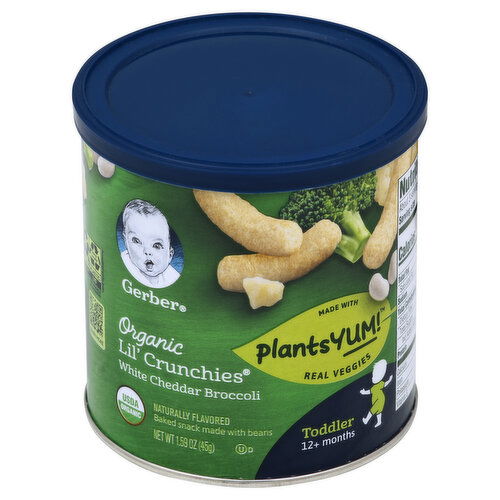 Gerber Lil' Crunchies, Organic, White Cheddar Broccoli, Toddler (12+ Months)