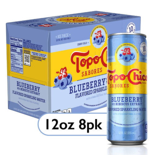 Topo Chico Sabores Blueberry With Hibiscus Extract Cans