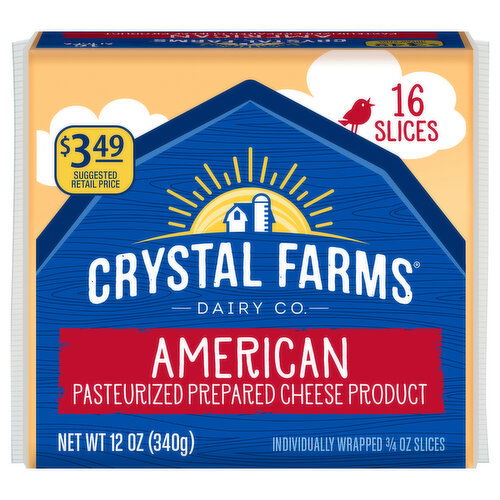 Crystal Farms Cheese Slices, American