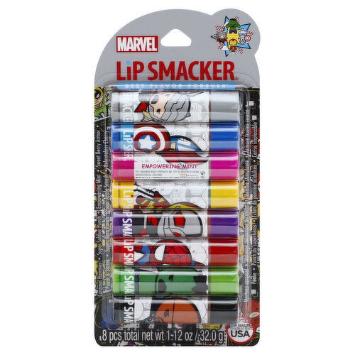 Lip Smacker Marvel Lip Balm, Party Pack, 8 Pack