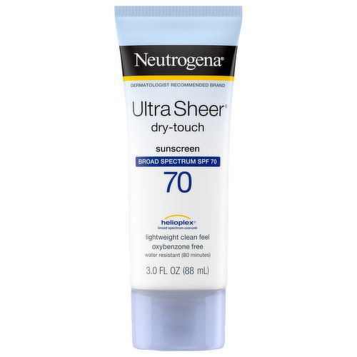 Neutrogena Ultra Sheer Sunscreen, Dry-Touch, Broad Spectrum SPF 70