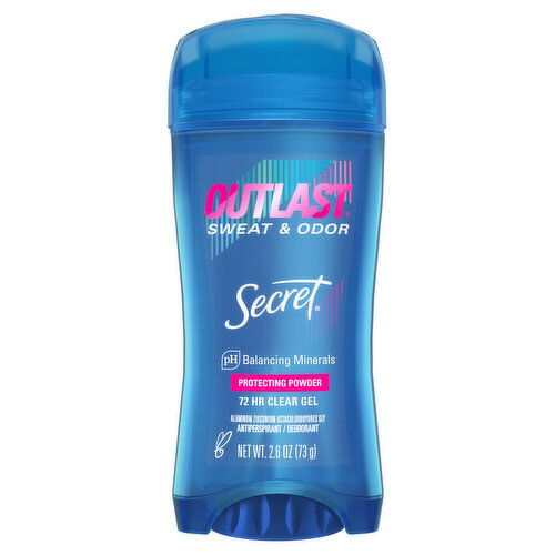 Secret Outlast Outlast Clear Gel Antiperspirant Deodorant for Women, Protecting Powder 3.4 oz