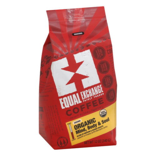 Equal Exchange Coffee, Organic, Ground, Mind, Body & Soul