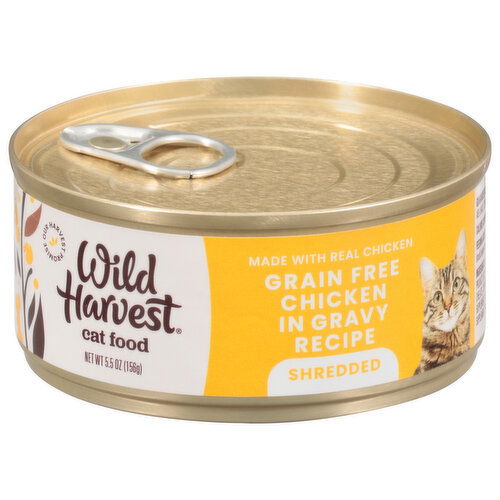 Wild Harvest Cat Food, Grain Free, Chicken in Gravy Recipe, Shredded