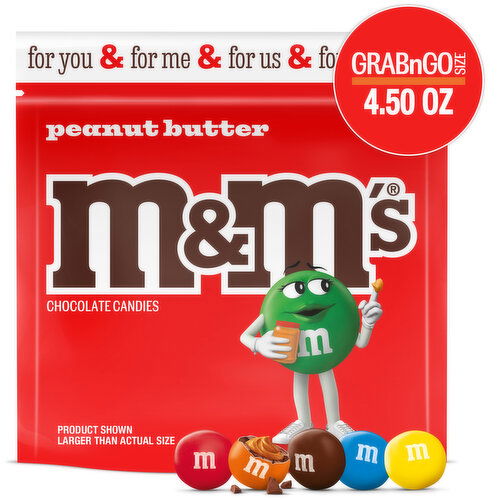 M&M'S M&M'S Peanut Butter Milk Chocolate Candy, Grab N Go, 4.5 oz Resealable Bag