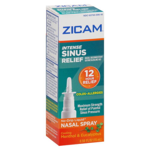 Zicam Nasal Spray, Intense Sinus Relief, No-Drip Liquid