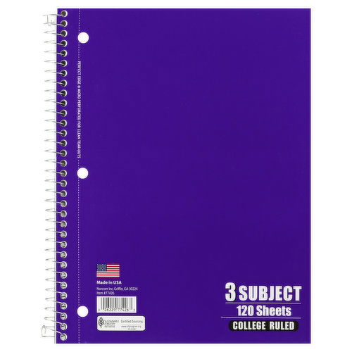 Norcom Notebook, College Ruled, 120 Sheets