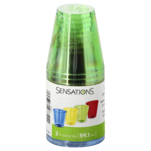 Sensations Shot Glasses, Plastic, 2 Fluid Ounce