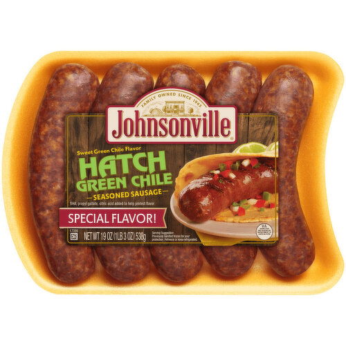 Johnsonville Sausage, Seasoned, Hatch Green Chile