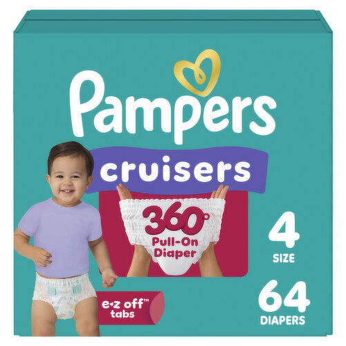 Pampers Cruisers 360 Pampers Cruisers 360 Diapers, Size 4, 64 Count