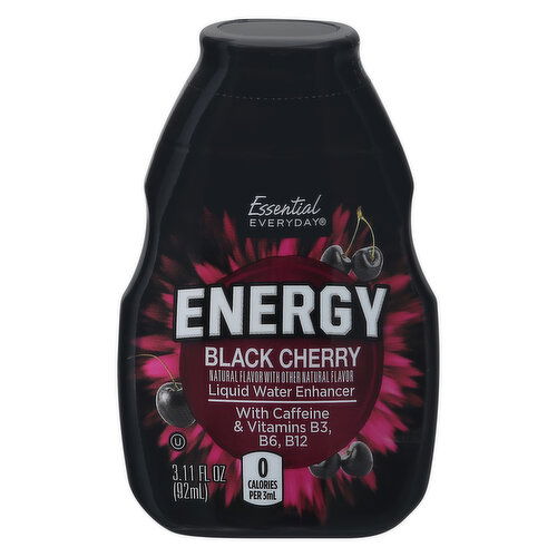 Essential Everyday Liquid Water Enhancer, Energy, Black Cherry