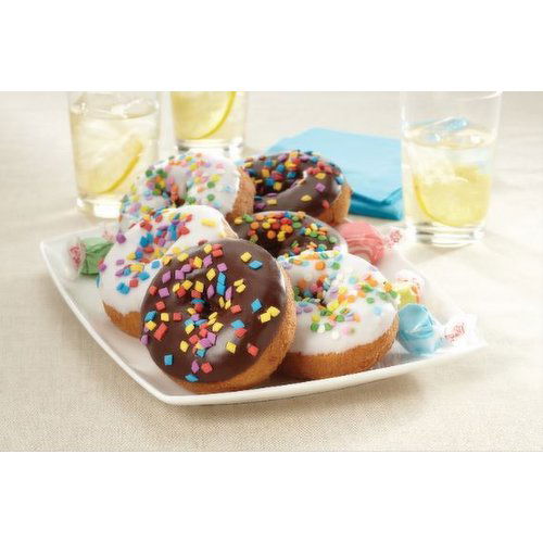 Cub Bakery Assorted Iced Cake Donuts With Sprinkles, 4 White, 4 Chocolate