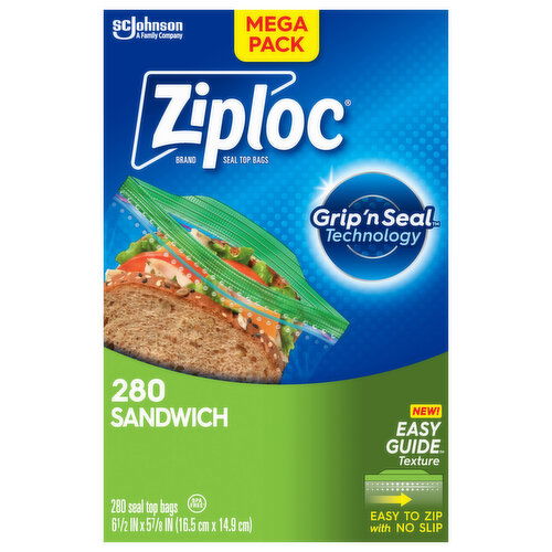 Ziploc Seal Top Bags, Sandwich, Mega Pack