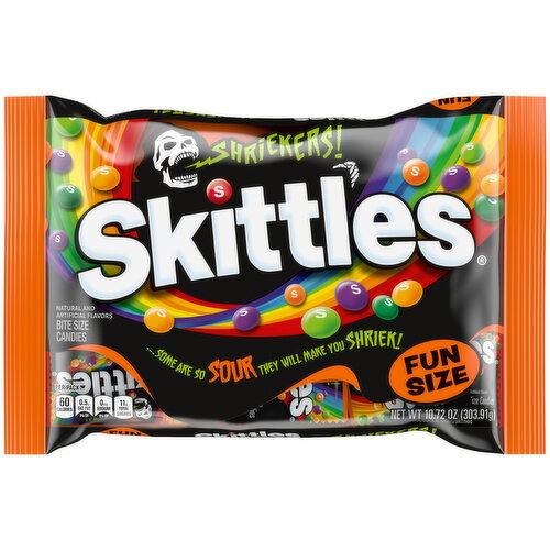 Skittles SKITTLES Shriekers Sour Fun Size Chewy Halloween Candy, 10.72oz
