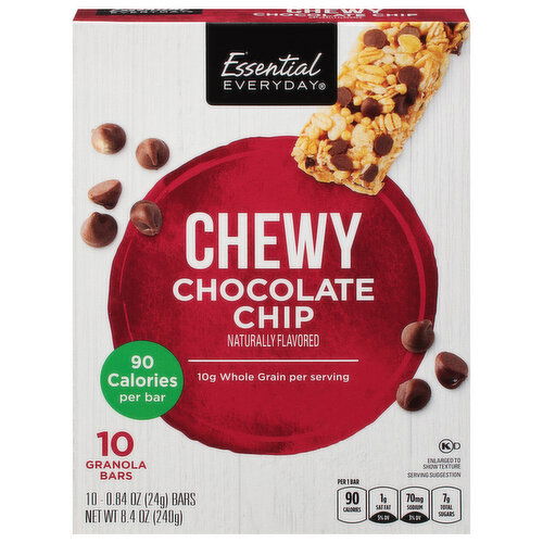 Essential Everyday Granola Bars, Chocolate Chip, Chewy