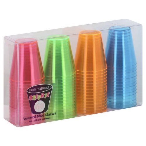 Party Essentials Brights Shot Glasses, Assorted, 2 Ounce