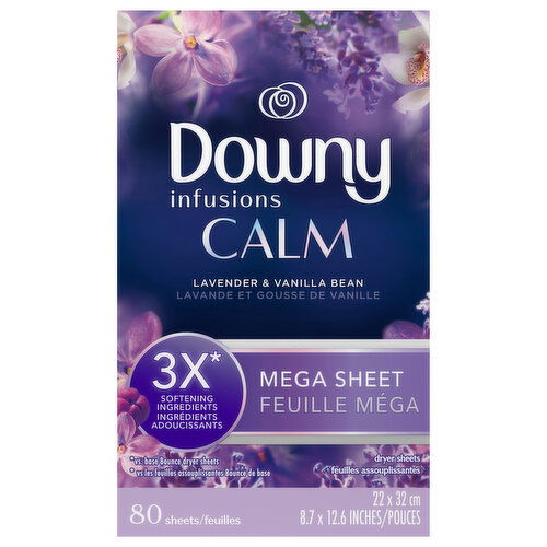 Downy Calm Infusions Lavender & Vanilla Bean Mega Dryer Sheets