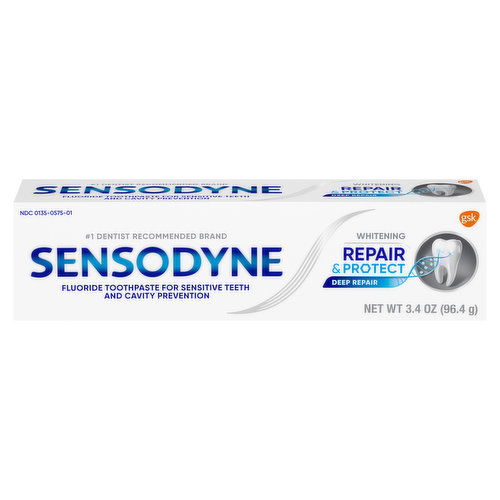 Sensodyne Toothpaste, Fluoride, Whitening, Repair & Protect