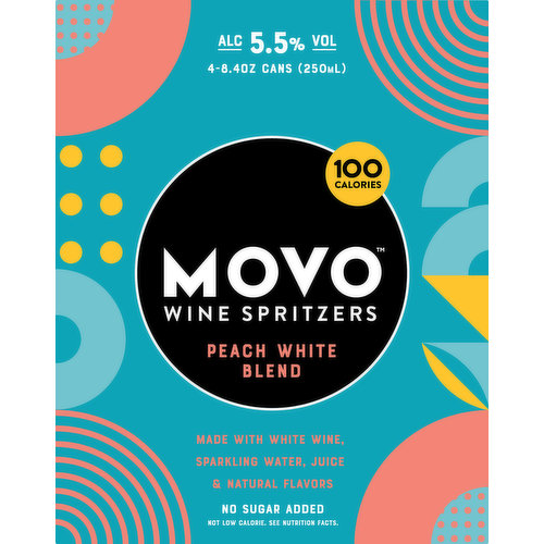 Movo Wine Spritzers, Peach White Blend