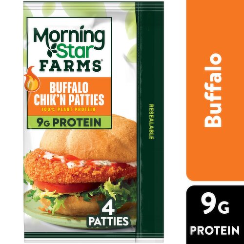 MorningStar Farms Plant Based Chik'n Patties, Buffalo